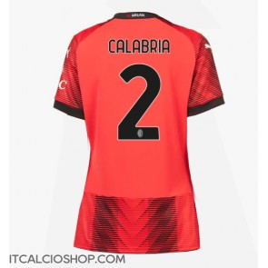 AC Milan Davide Calabria #2 Prima Maglia Femmina 2023-24 Manica Corta